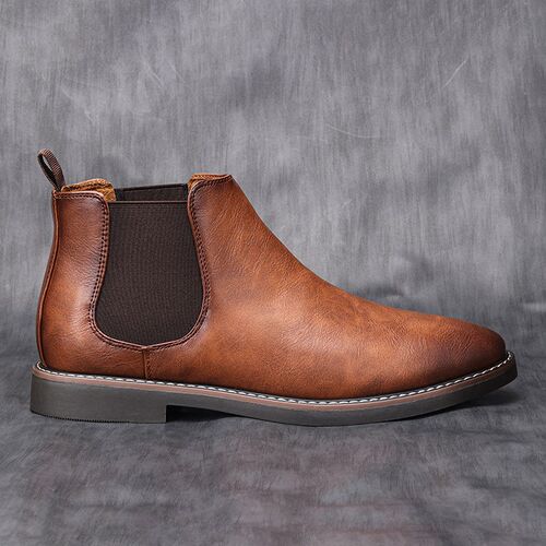 40~46 Chelsea Boots Men Comfortable Fashion Leather Shoes