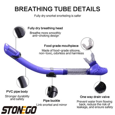 Snorkeling Set Full Face Diving Mask with Dry Snorkel Silico