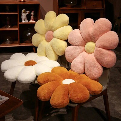Super Soft Plush Daisy Flower Pillow Stuffed Car Seat Pillow