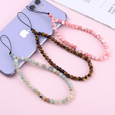 2022 New Natural Stone Beaded Anti Lost Phone Strap Telephon