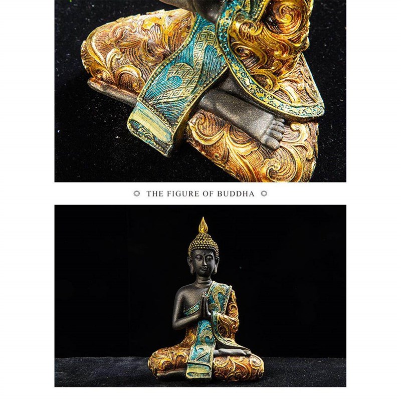 10/16cm Mini Buddha Statue Thailand Buddha Sculpture Green R图片