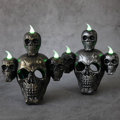 Halloween new product smoke horror skull head lamp pumpkin