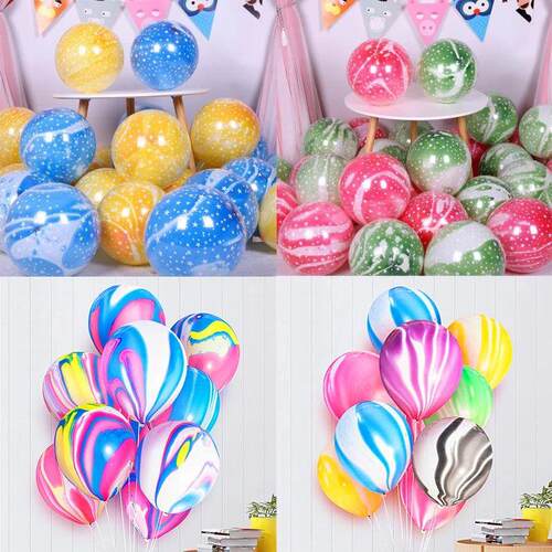5/10pc 12inch Agate Marble Latex Balloons Colorful Wedding B