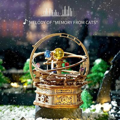 Rokr 84pcs Rotatable DIY 3D Starry Night Wooden Model Buildi