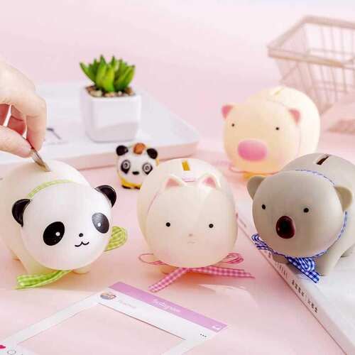 creative cartoon drop plastic pi piy bank children cute