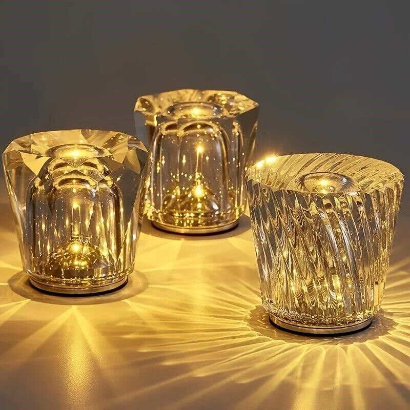 Crystal Diamond Night Light Restaurant Bar Table Light Atmos