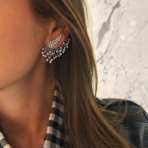 new 2182lloy aymmetaric earing 1rpcs sstud欧美跨境不对称耳饰