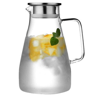 heat-resistin Glass Jug with Lid Ice Tea Water wine cup set