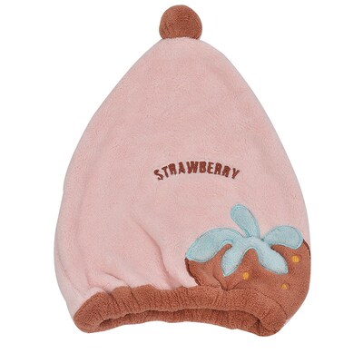 Cute Girly Strawberry Hair Drying Cap WaterAbsorbent QuickDr
