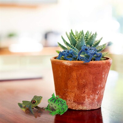 12 Pack Mini Rubber frog squishy Figure Toys Sets for Decor