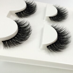 3 Pairs natural false eyelashes thick makeup real 3d mink la