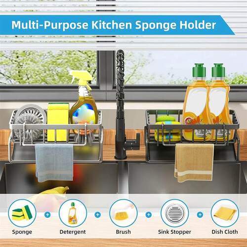Kitchen Sink Drain Rack Organizer Sponge Storage Faucet Hold