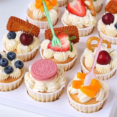 48pcs/Set Plastic Cutlery Spoons Forks Knife Flatware Reusab