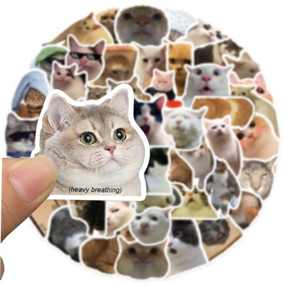 50/100pcs Cute Dog Cat MEME Funny Animals Stickers Aesthetic