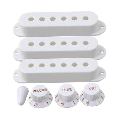 White Guitar Parts Set Switch tip Single coil Pickup ver 1 v