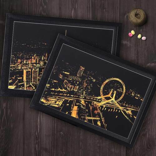 Scratch paper city night view adult creative  manual