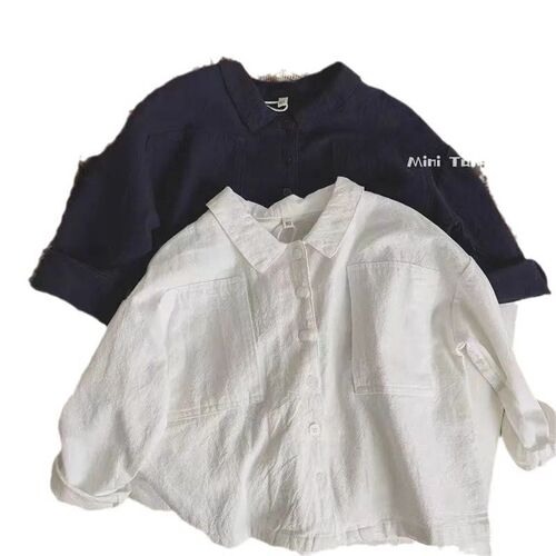 Childrens Shirt Japanese Style Retro Batwing Sleeve Lel Cot