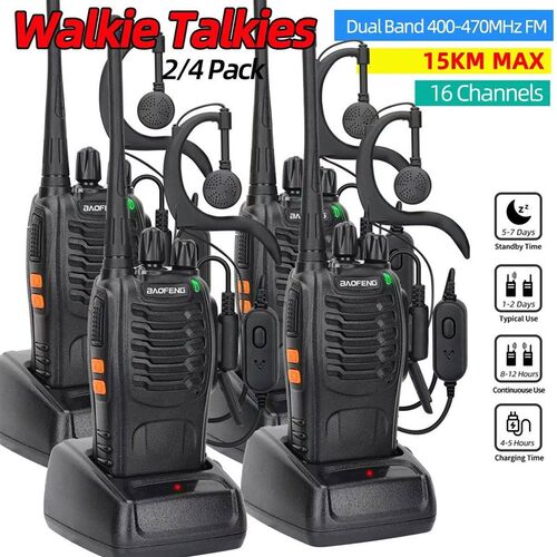 2/4PCS Baofeng BF-888S V2 Walkie Talkie Dual Band Portable L