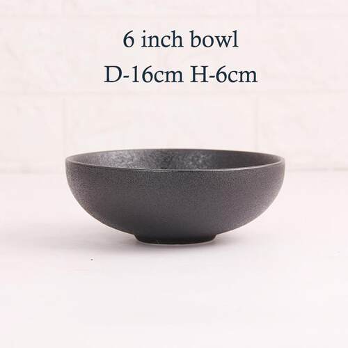 ceramic black plates bowl dinnerware Set of 4 set of 16件套
