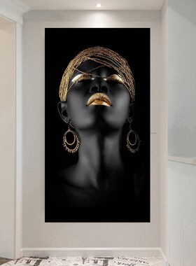 Canvas Painting Wall Art Pictures prints Black woman on canv