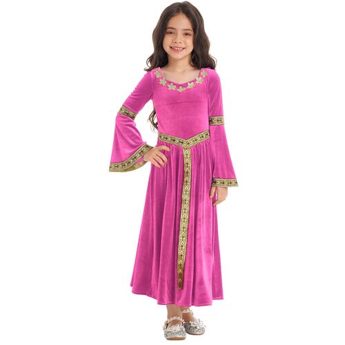Girls Medieval Renaissance Velvet Dress Princess Queen Cospl