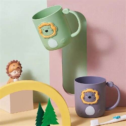 Cute cartoon lion childrens thickened toothbrush cup