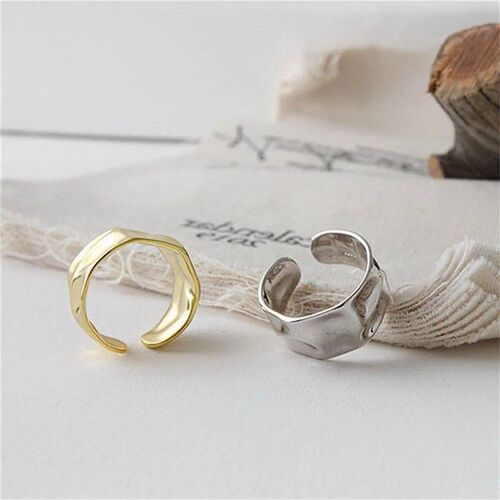 Concave-Convex Irregular Surface Wide Rings Men Women Vintag