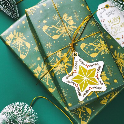 5PCS Christmas wrapping paper Gift wrapper paper decorations
