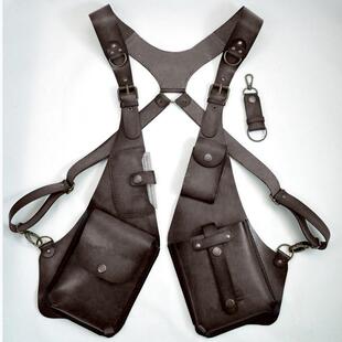 Medieval Leather Harness Holster Bag Hidden Antitheft Walle