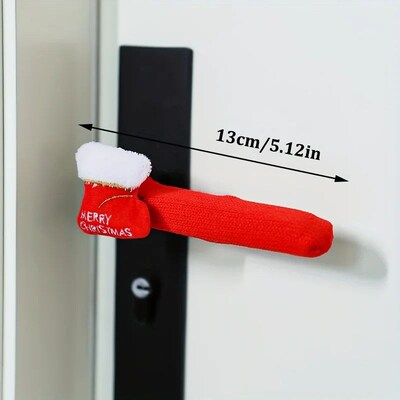 1/4pcs Christmas door handle decorations, Santa Claus door h