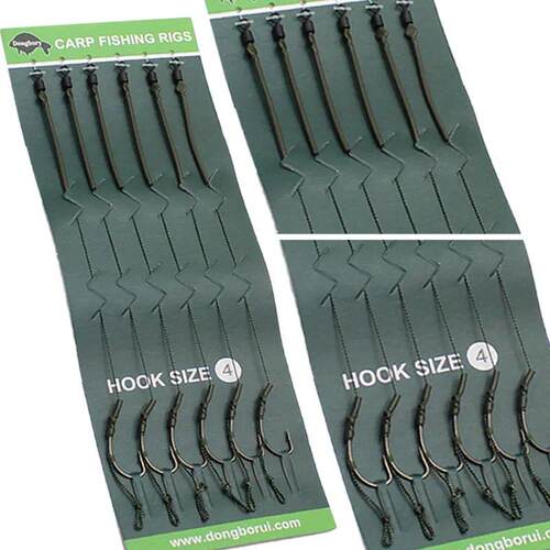 6pcs Carp Fishing Line Soft Hooklink Braided Hook link Hair