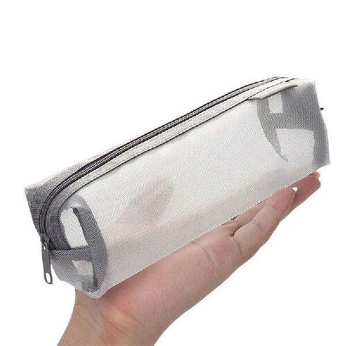 Simple Transparent Mesh Pencil Case Pen Bag Large Capacity