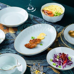 piece set household ceramics dinner bowls plates dish no