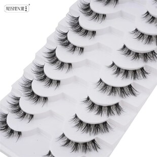 Fake Eyelashes 3/6/10 Pairs Half Lashes Cat Eyelash Natural