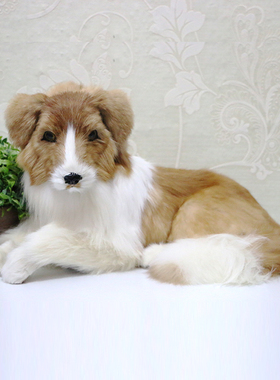 仿真狗摆件牧羊犬雪纳瑞狼狗动物模型展厅装饰品家居软装狗摆件