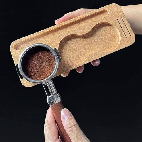 Wood Coffee Tamper Holder 51/53/58mm Coffee Handle Cloth