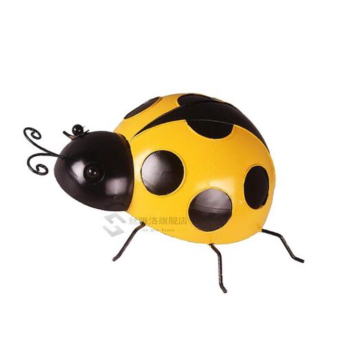 10cm Metal Ladybug Fence Hanger Wall Hanging Outdoor Garden