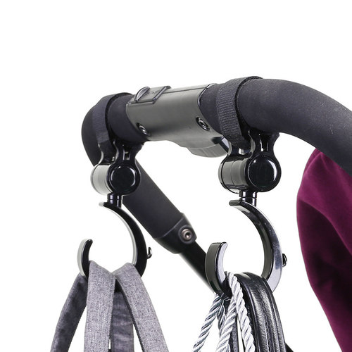 2pcs Baby Hanger Baby Bag Stroller Hooks Pram Rotate 360 Deg