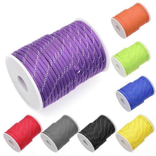 Reflective Paracord 550 Cord 7 Strands 4mm Tent Rope Camping