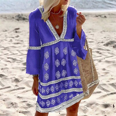 Tops Ladies Boho Loose Beach Party Elegant Dresses Vestidos
