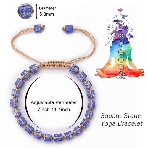 Bohemian Square Emperor Stone Brlet Braided Colorful Natural