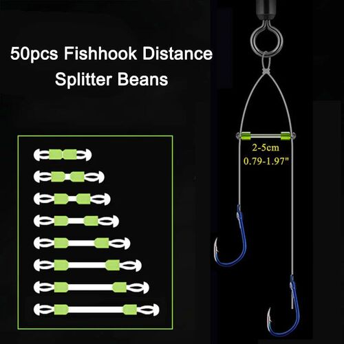 50pcs Double Fishhook Fixed Distance Splitter Fishline Separ