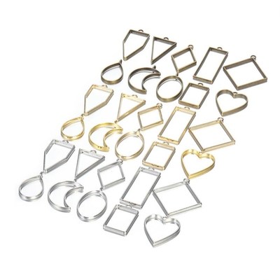 10pcs UV Epoxy Resin Mold Metal Geometric Frame Tools Heart