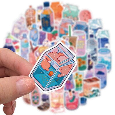 2022  50PCS INS Style Cute Drink Cartoon Stickers Laptop