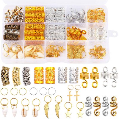 African Hair Rings Beads Cuffs Tubes Hair Braids Accessories