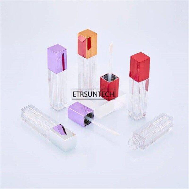 100pcs 4ml Empty Lip Gloss Bottle,Red cap DIY Plastic
