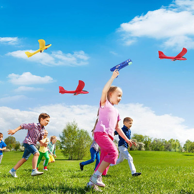 Foam Plane 10M Launcher Catapult Glider Airplane Gun Toy Chi