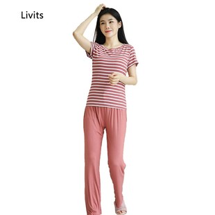 LORIOT Womens Striped Pajamas Sets Nightwear Pyjamas Sleepw