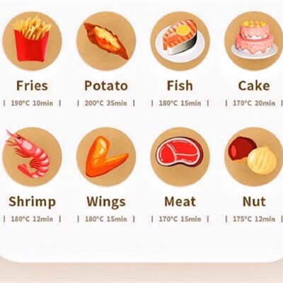 8LEnglish button air oven fryer Multifunctional No lampblack