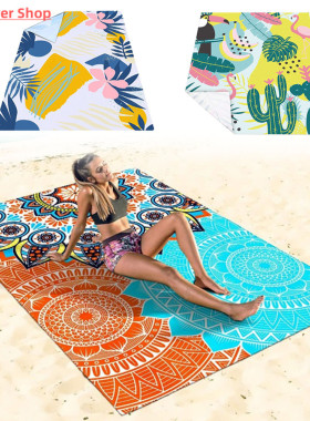 Waterproof Pocket Beach Blanket Folding Camping Mat Mattress